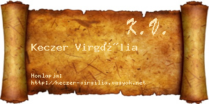 Keczer Virgília névjegykártya